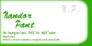 nandor pant business card